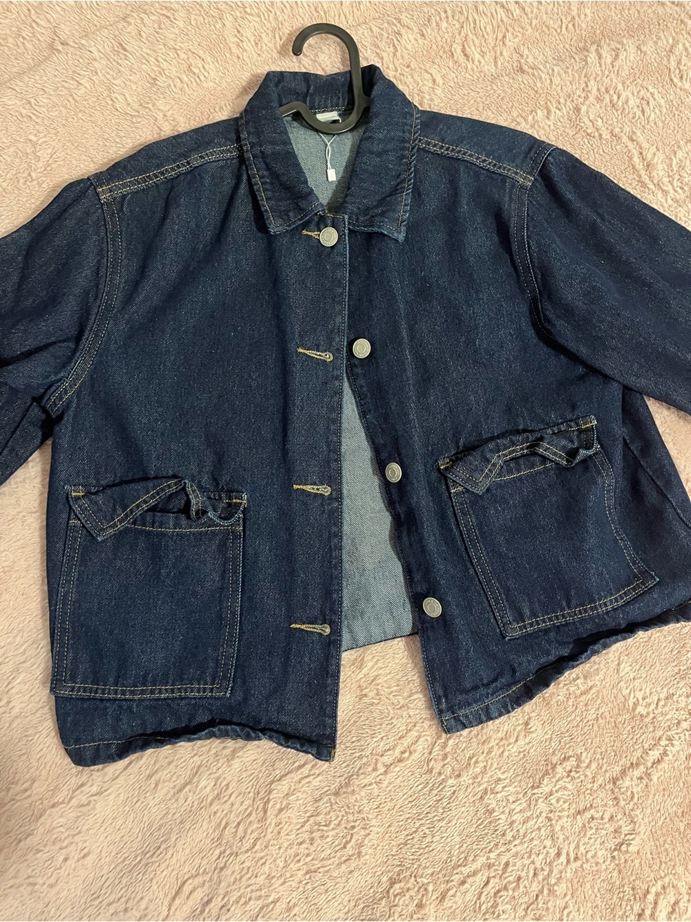 Dark Wash Denim Utility Jacket – Size S